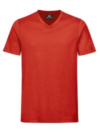 Rotes Herren T-Shirt mit V-Ausschnitt, gerade geschnitten, für Beruf & Freizeit